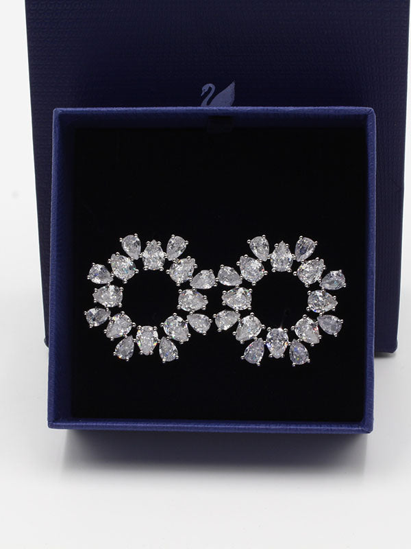 حلق سواروفسكي كبير زركون حلق Swarovski
