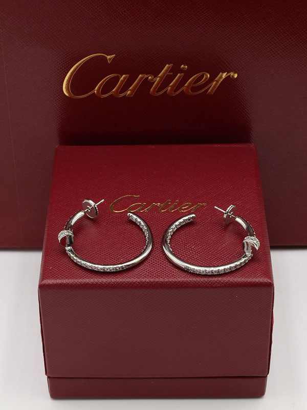 حلق كارتير سيركل زركون وسط لوقو حلق CARTIER