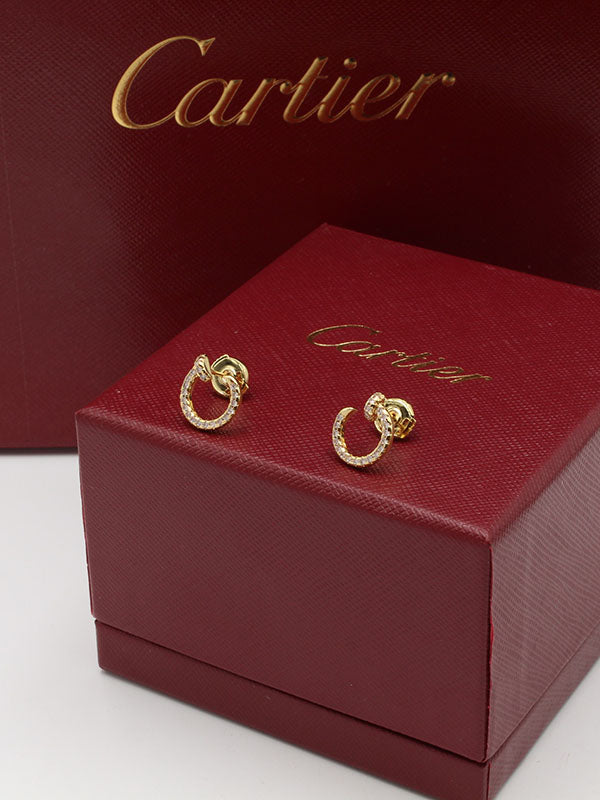 حلق كارتير صغير فيس سايد لوقو حلق CARTIER ذهبي