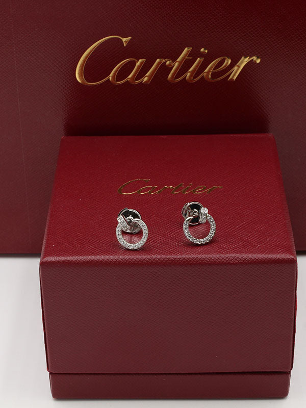 حلق كارتير صغير فيس سايد لوقو حلق CARTIER فضي