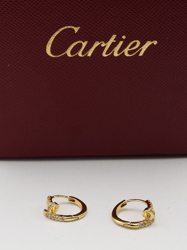 حلق كارتير صغير لوقو حلق CARTIER ذهبي