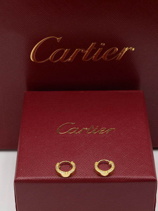 حلق كارتير فل زركون صغير حلق CARTIER ذهبي
