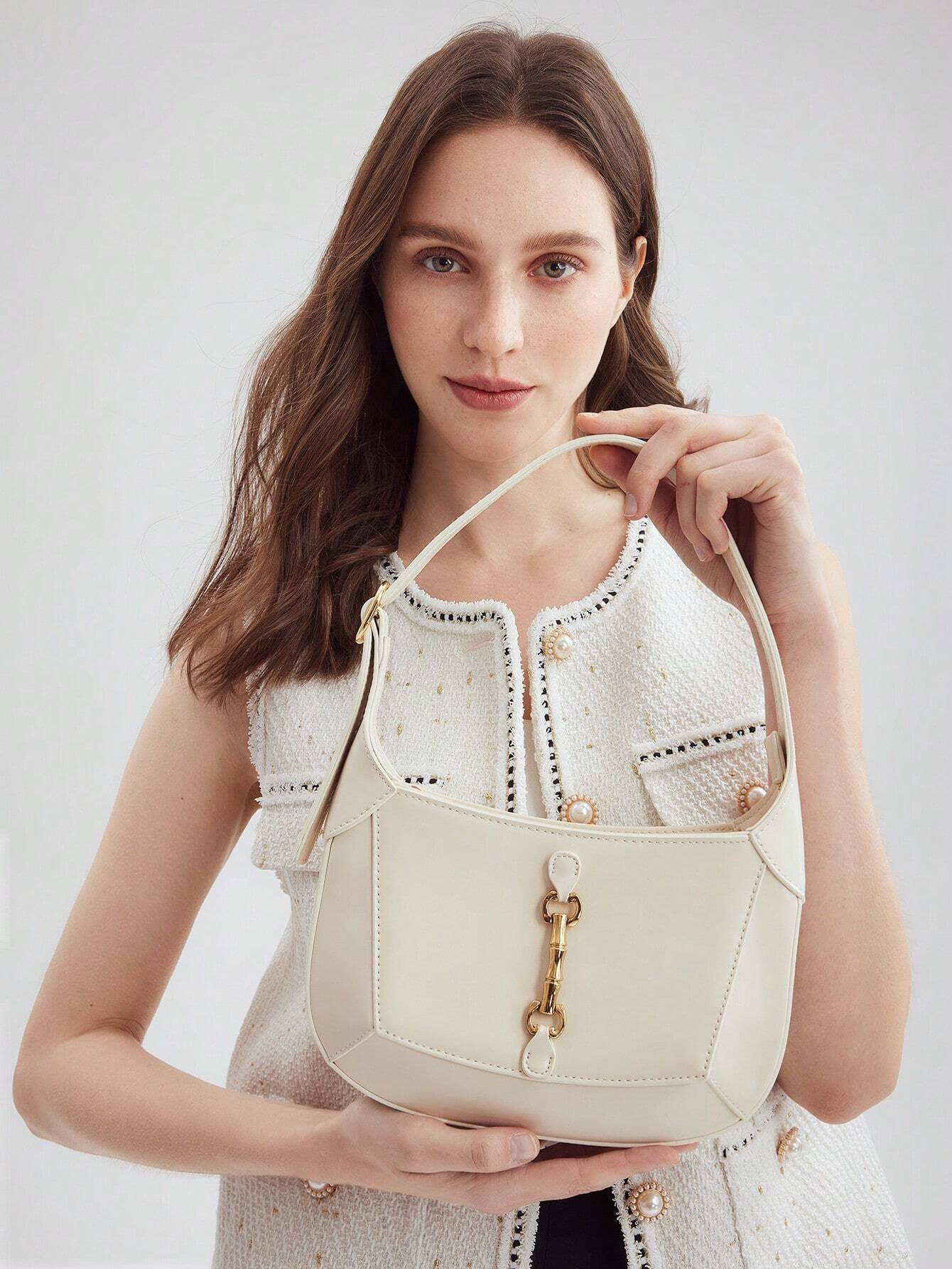 حقيبة كتف نسائية عصرية كريمي شنط وحقائب شنط بيج