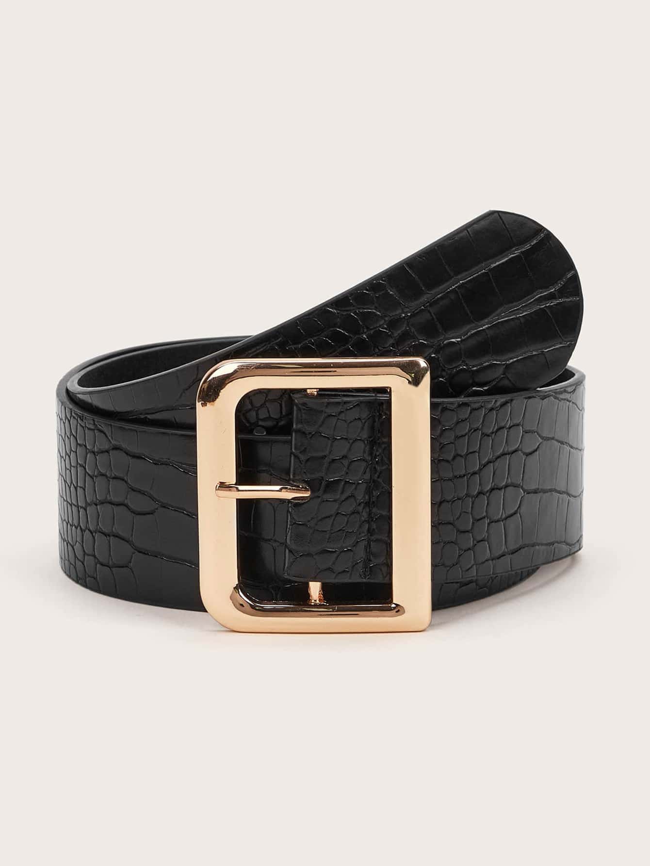 حزام كاجوال معدني ذهبي احزمة jewel اسود