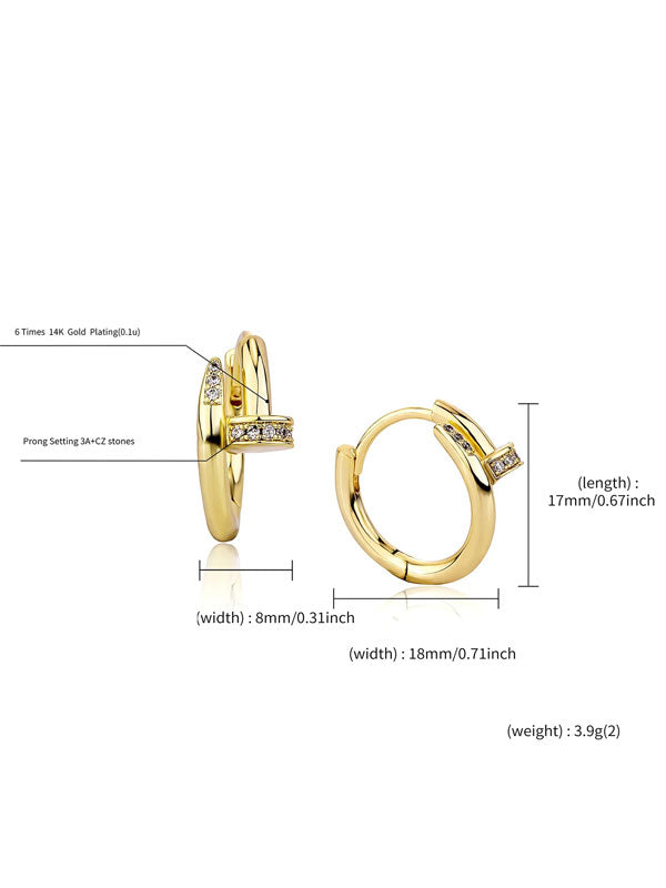 حلق كارتير مسمار مدور ميتال حلق CARTIER