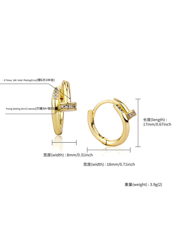 حلق مسار زركون صغير حلق jewel