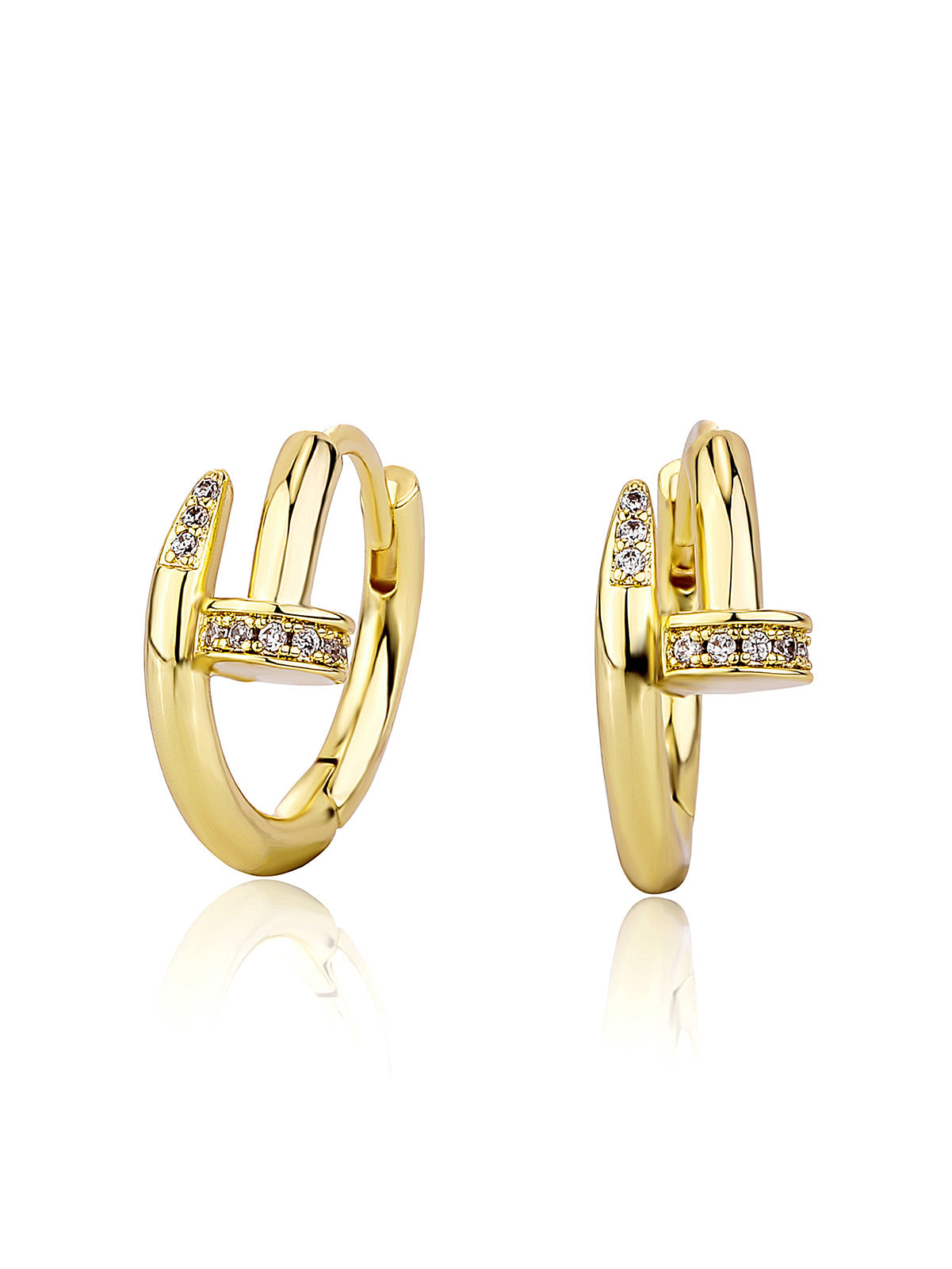 حلق مسار زركون صغير حلق jewel ذهبي
