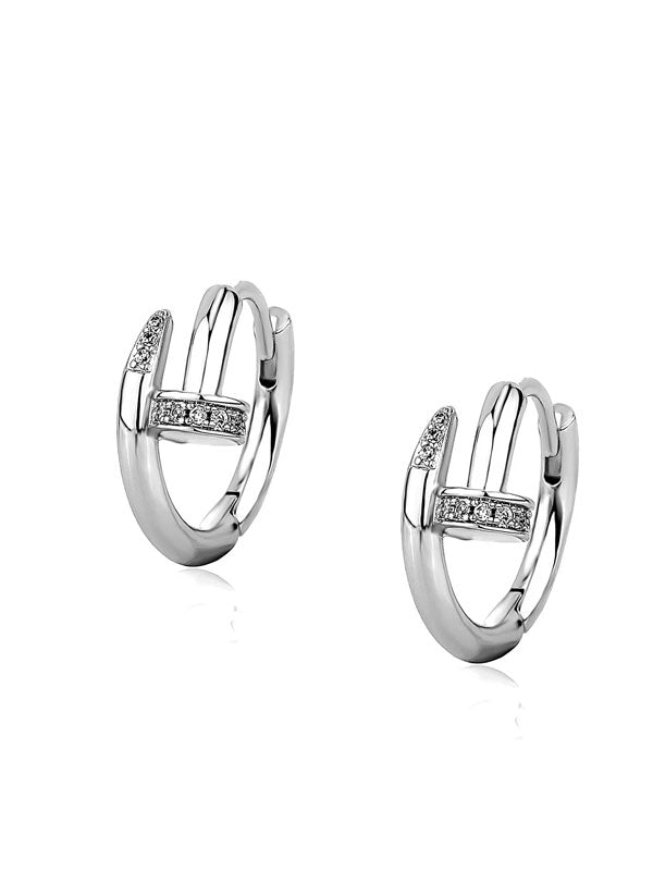 حلق كارتير مسمار مدور ميتال حلق CARTIER فضي