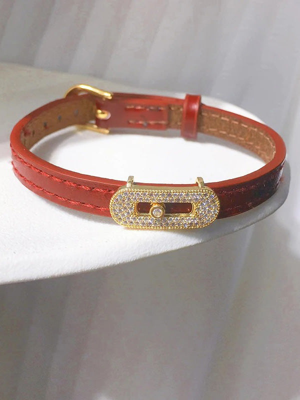 اسواره ميسيكا جلد زركون اسواره messika عنابي