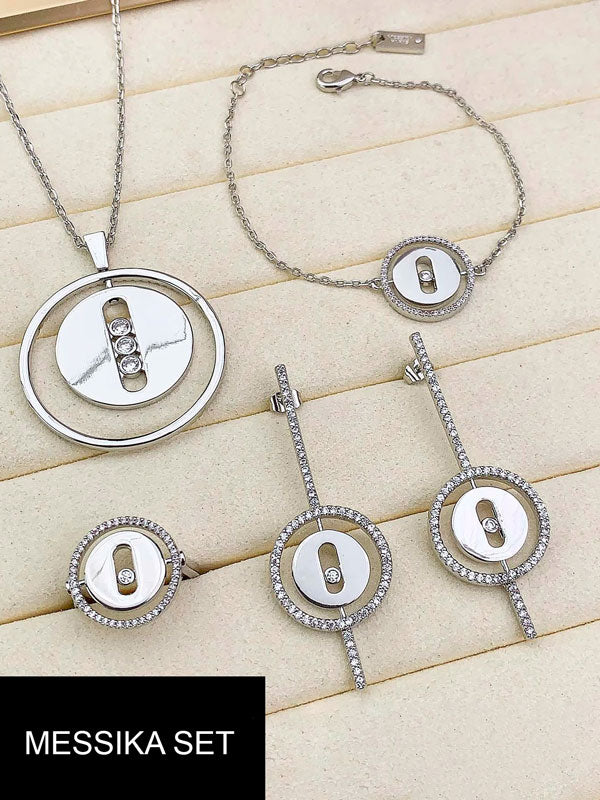 طقم ميسيكا مدور زركون 4 قطع اطقم messika