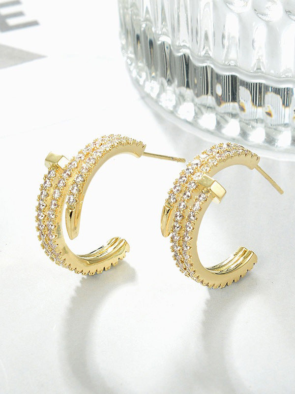 حلق كارتير زركون مسمار حلق CARTIER