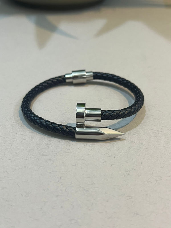 اساور كارتير رجالي اسود مسمار اسواره CARTIER فضي