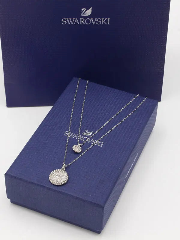 سلسال سواروفسكي ستون دبل لاينز لوقو سلسال Swarovski