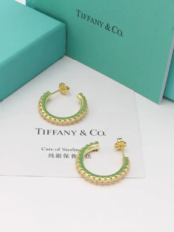 حلق تيفاني الجديد ماستر زركون دائري حلق tiffany