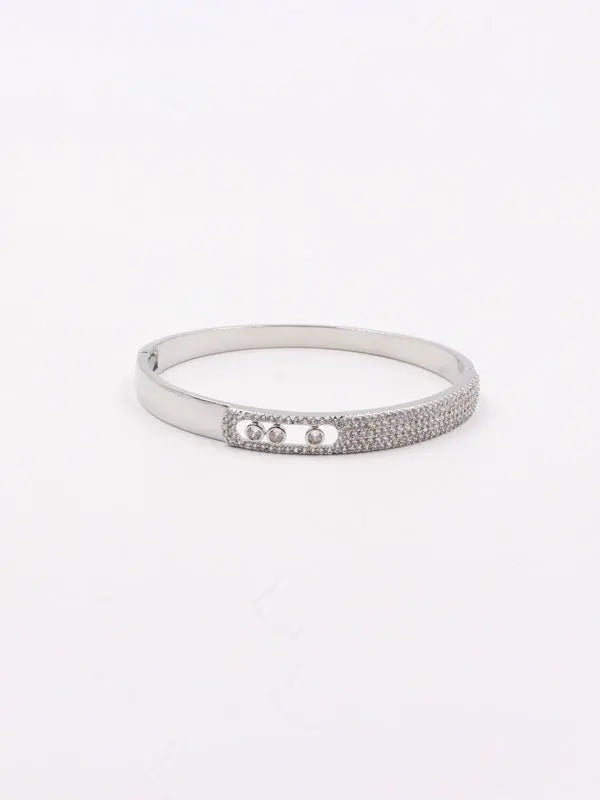 bracelet with cubic zirconia-أسوارة بانقل زركون اسواره Jewel فضي