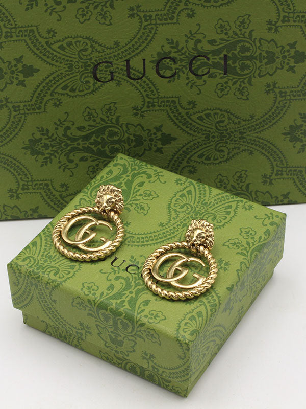 حلق قوتشي انتيك مدور كبير حلق gucci
