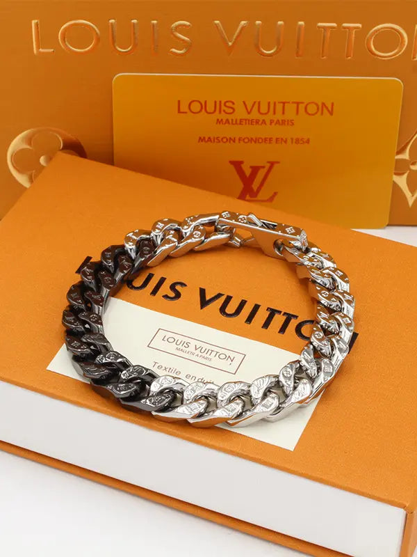 اساور لويس فيتون رجالي هاي سلفر اند بلاك مقاس 21 اسواره louis vuitton