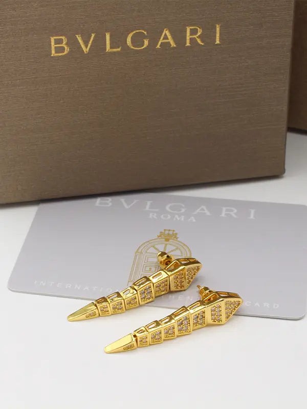 حلق بولغاري زركون طويل لوقو حلق bvlgari