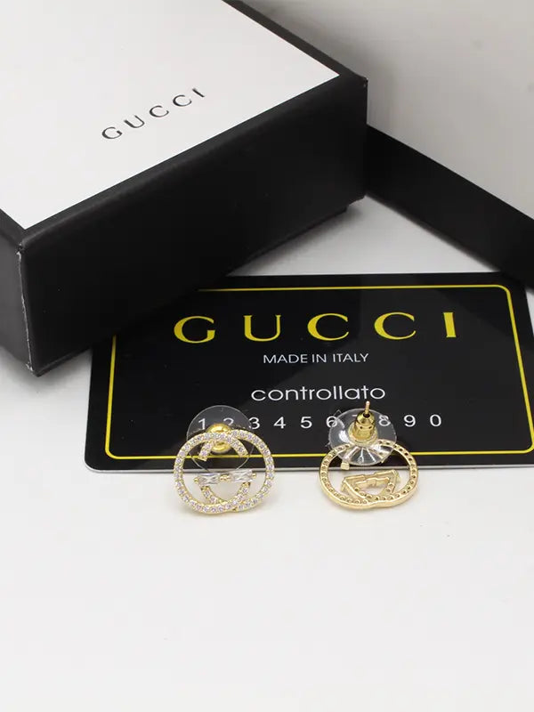 حلق قوتشي 97 لوقو زركون حلق gucci