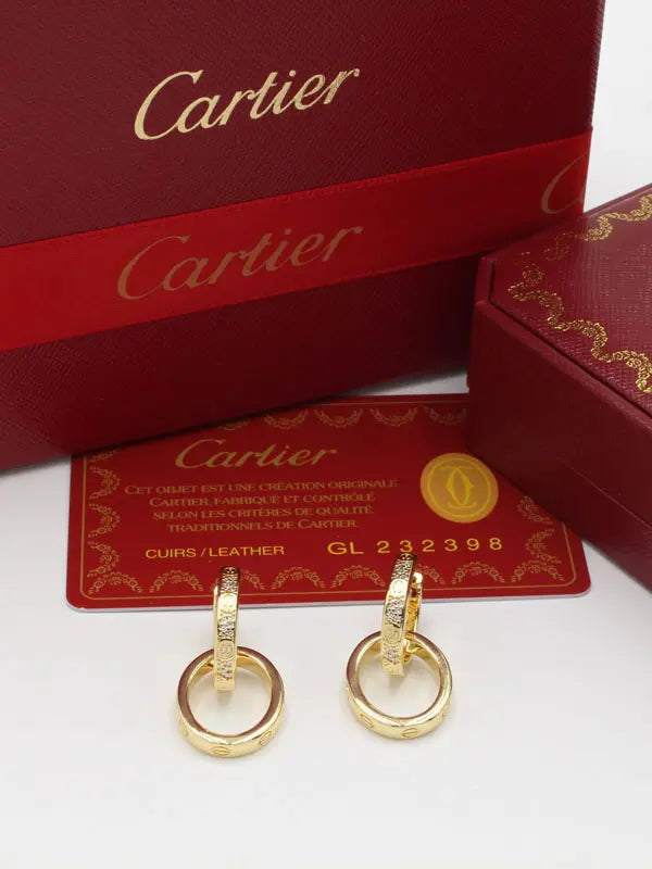 حلق كاتير دبل سيركل زركون ماستر 708 حلق CARTIER