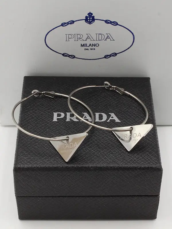 حلق برادا كبير سلفر لوقو حلق brada فضي