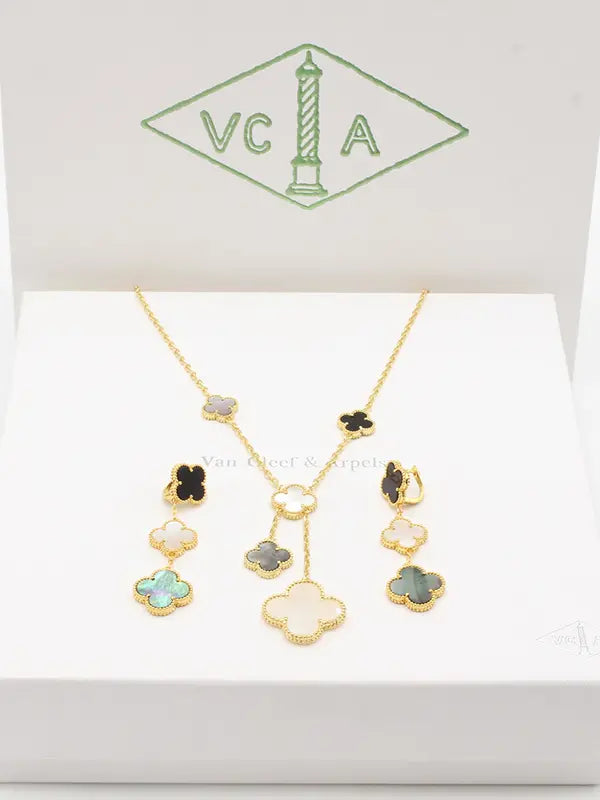 طقم فان كليف الماستر الجديد اطقم van cleef ملون 1 ذهبي
