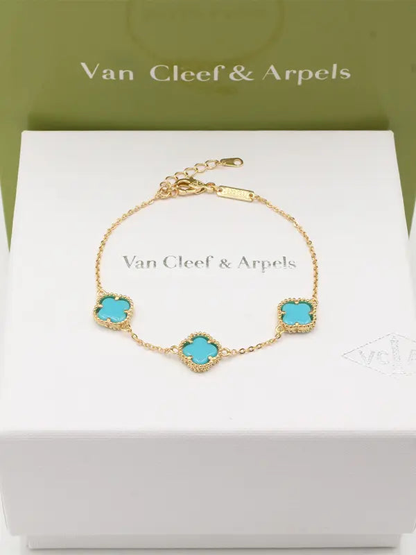 اسواره فان كليف ورود ميني 730 اسواره van cleef تركواز ذهبي