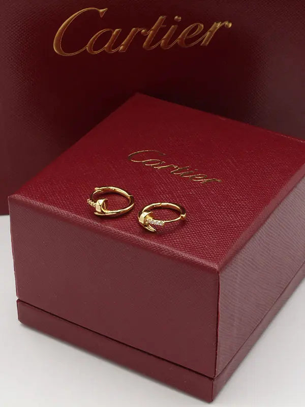حلق كارتير زركون كبس صغير لوقو حلق CARTIER