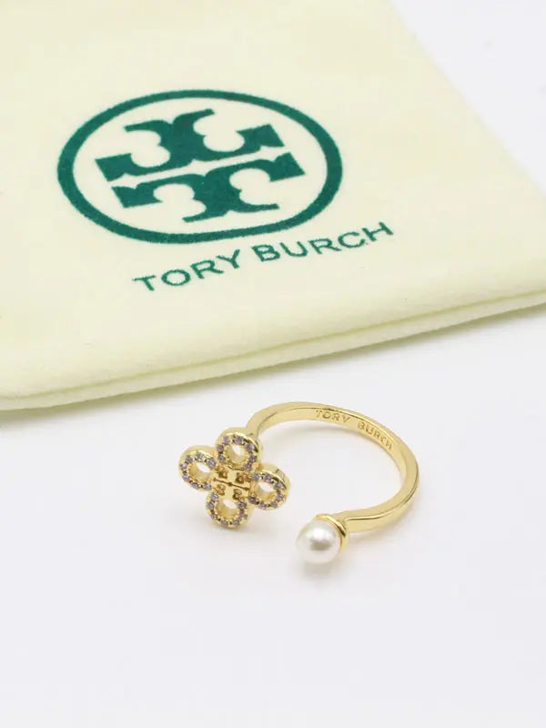 خاتم توري بورش زركون ولولو ماستر خواتم tory burch ذهبي