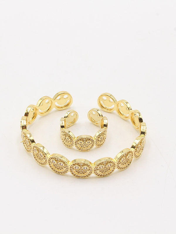 اسواره وخاتم سمايلي فيس زركون اسواره Jewel