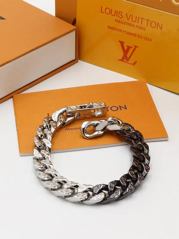 اساور لويس فيتون رجالي هاي سلفر اند بلاك مقاس 21 اسواره louis vuitton