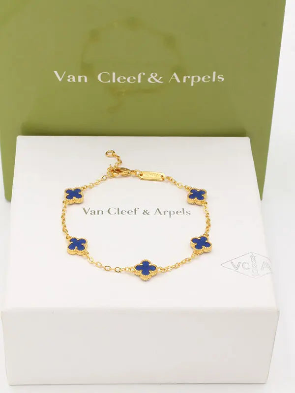 اساور فان كليف لوقو صغير اسواره van cleef ازرق ذهبي