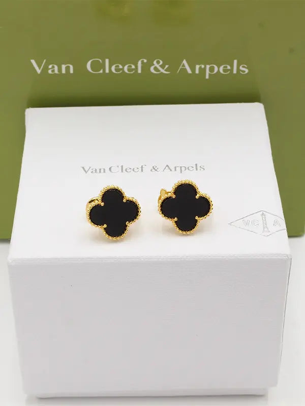 حلق فان كليف كبس الماستر حلق van cleef اسود ذهبي