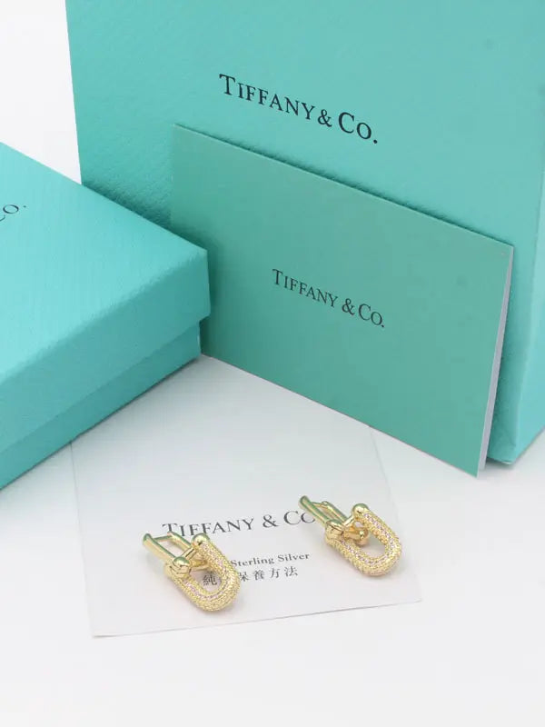 حلق تيفاني زركون قولد وسط حلق tiffany