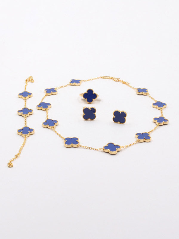 طقم فان كليف 10 وردات 4 قطع اطقم van cleef ازرق 6