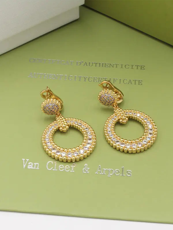 حلق فان كليف مدور زركون ماستر حلق van cleef