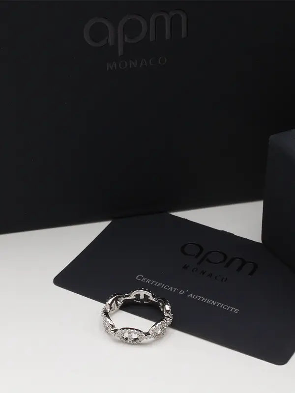 خاتم اي بي ام زركون لوقو ناعم