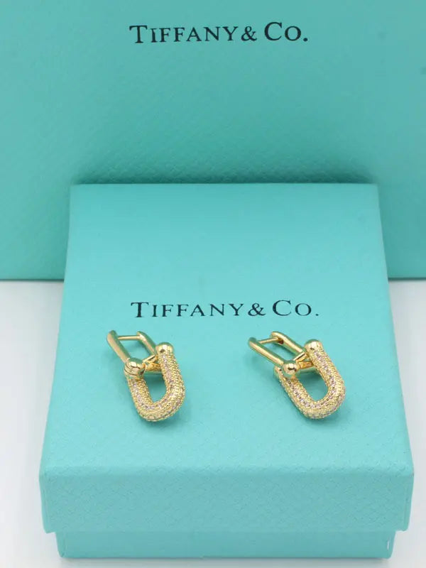 حلق تيفاني زركون قولد وسط حلق tiffany ذهبي