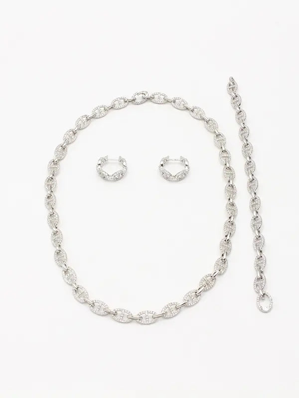 طقم apm زركون فضي لوقو اطقم APM