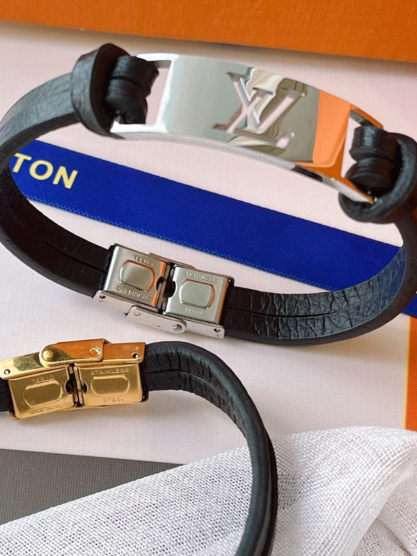 اسوارة ال في جلد رجالي اسواره louis vuitton
