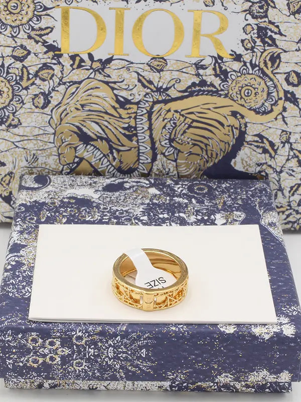 خاتم ديور نقشة غوايش لوقو SLIM خواتم dior ذهبي 6