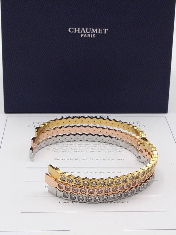 اساور شومية 3 قطع ملونه زركون اسواره chaumet