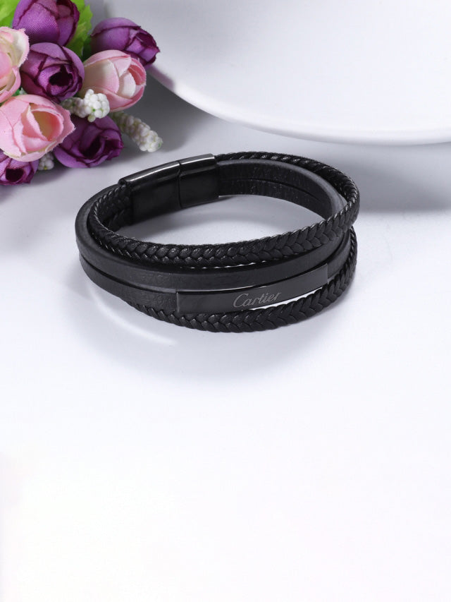 اساور كارتير جلد للجنسين اسود اسواره CARTIER اسود