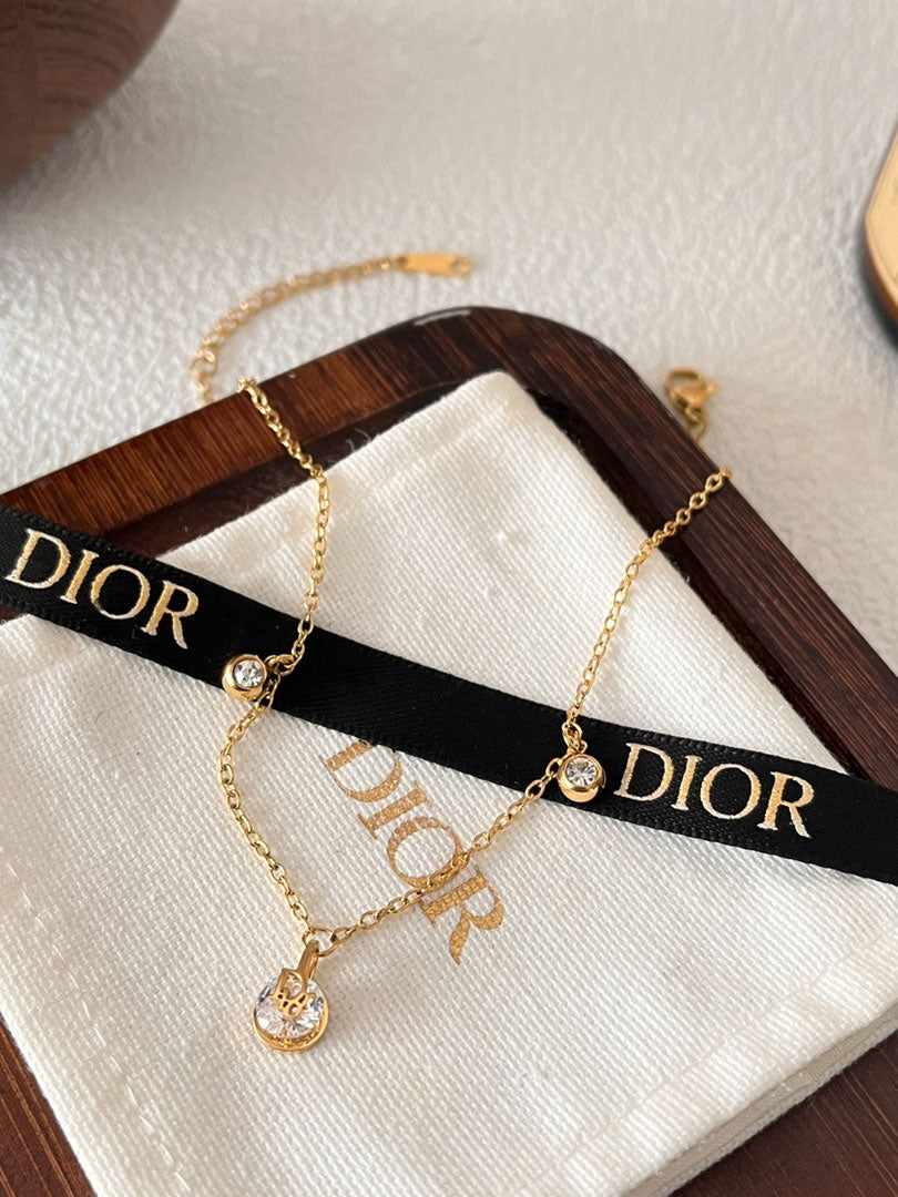 خلخال ديور ذهبي زركون خلاخل dior