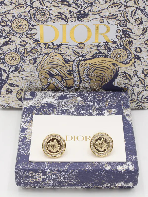 حلق ديور مدور 591 حلق dior ذهبي