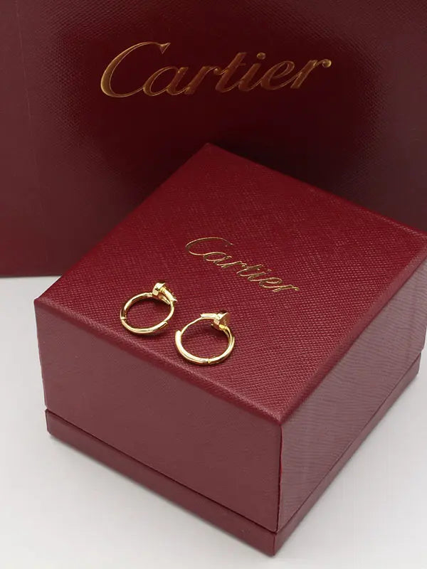 حلق كارتير زركون كبس صغير لوقو حلق CARTIER