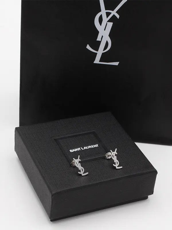 حلق ايف سان لوران صغير ميتال حلق ysl