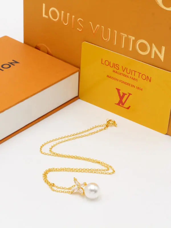 سلسال لويس فيتون زركون وذ بيرل لوقو سلسال louis vuitton