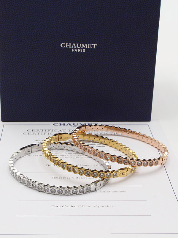 اساور شومية 3 قطع ملونه زركون اسواره chaumet