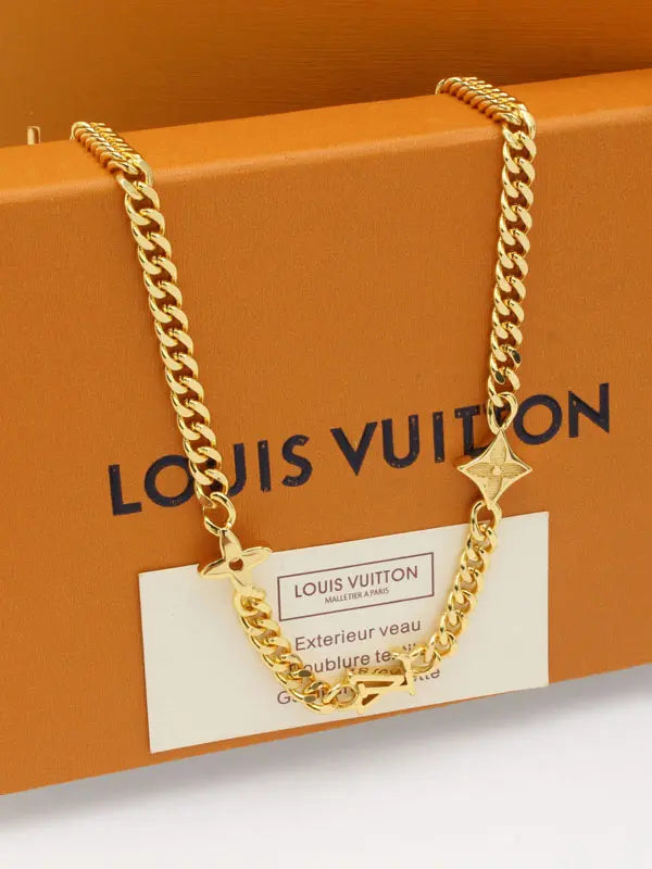 سلسال تشوكر لويس فيتون لوقو سلسال louis vuitton ذهبي